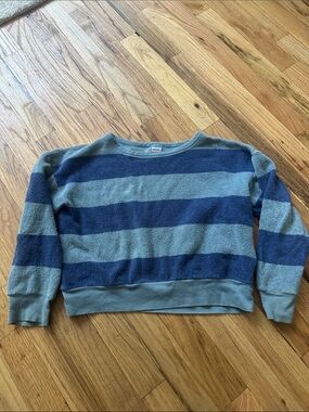 Petit Bateau Light Blue and Navy Striped Pullover